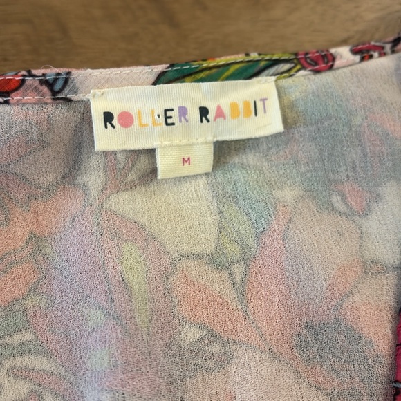 Roller Rabbit Gorgeous Floral Ondika Flutter Sleeve Dress Medium - Picture 4 of 9